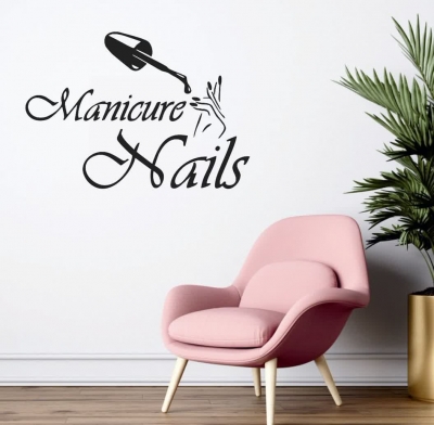 برچسب دیواری سالن زیبایی ناخن manicure nail ،کد 1039